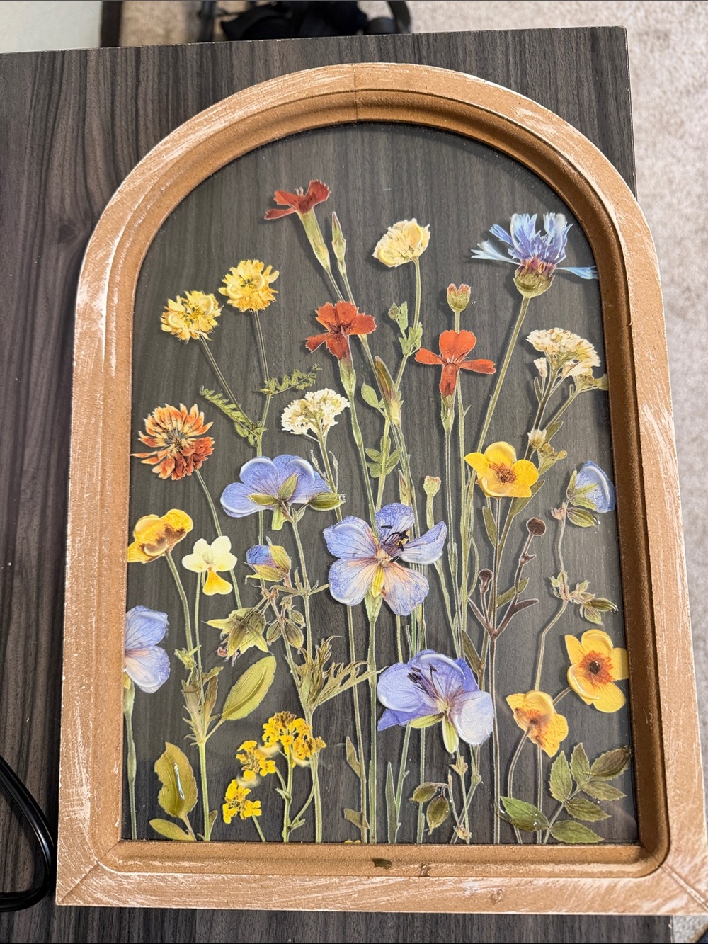 Wooden Arch Wildflower Wall Art - Multicolor